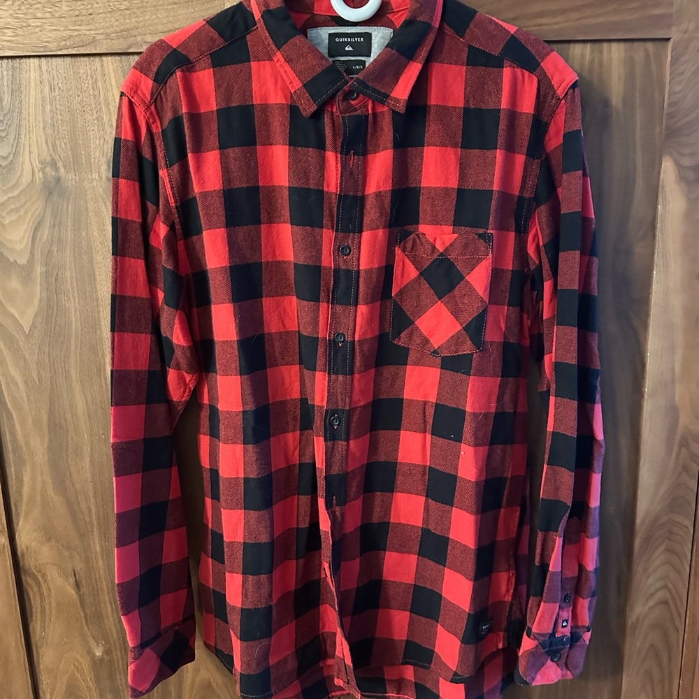 Urban Outfitters Red and Black Plaid Men's Shirt